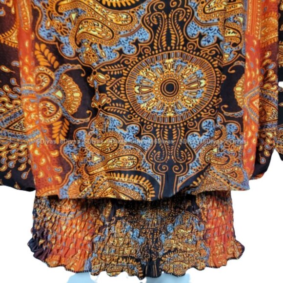 𝅺Red Paisley Top with Dolman Style Sleeve Blouse - One Size - Picture 4 of 8